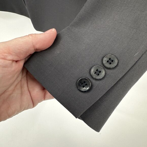 Talbots Blazer Womens Petite 10 10P Gray Jacket Wool Classic Lined Vintage - Picture 5 of 7